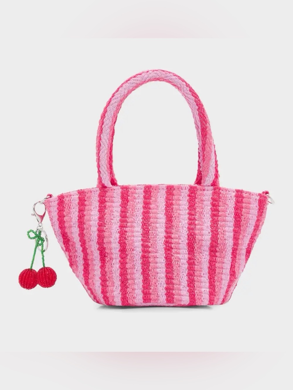 Bari Lynn Girl's Raffia Striped Tote Bag
